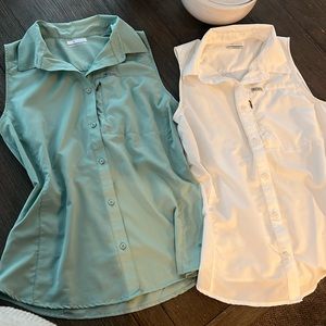 Columbia sleeveless shirt. Set of 2 Breathable Never worn